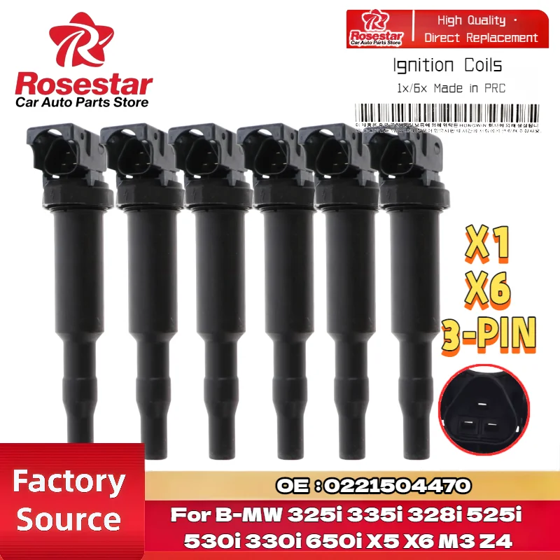for B-MW 325i 335i 328i 525i 530i 330i 650i X5 X6 M3 Z4 Ignition Coil Pack 0221504470 1/6Pcs
for B-MW 325i 335i 328i 525i 530i 330i 650i X5 X6 M3 Z4 Ignition Coil Pack 0221504470 1/6Pcs