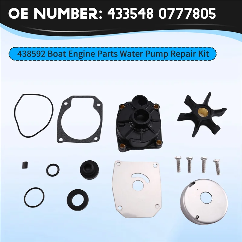 N26R-For Evinrude Johnson OMC Boat Engine Parts Water Pump Repair Kit For 28 35 40 48 50 HP Outboard Motors 438592 433548 077780
N26R-For Evinrude Johnson OMC Boat Engine Parts Water Pump Repair Kit For 28 35 40 48 50 HP Outboard Motors 438592 433548 077780