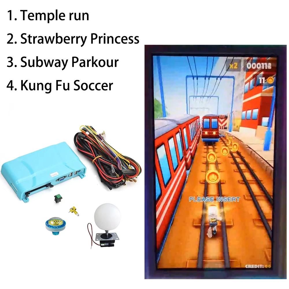 Arcade Video Game Subway Parkour Temple Run Kit 4 in 1 Board With Palm Button Vertical Screen Simulator Machine
Arcade Video Game Subway Parkour Temple Run Kit 4 in 1 Board With Palm Button Vertical Screen Simulator Machine