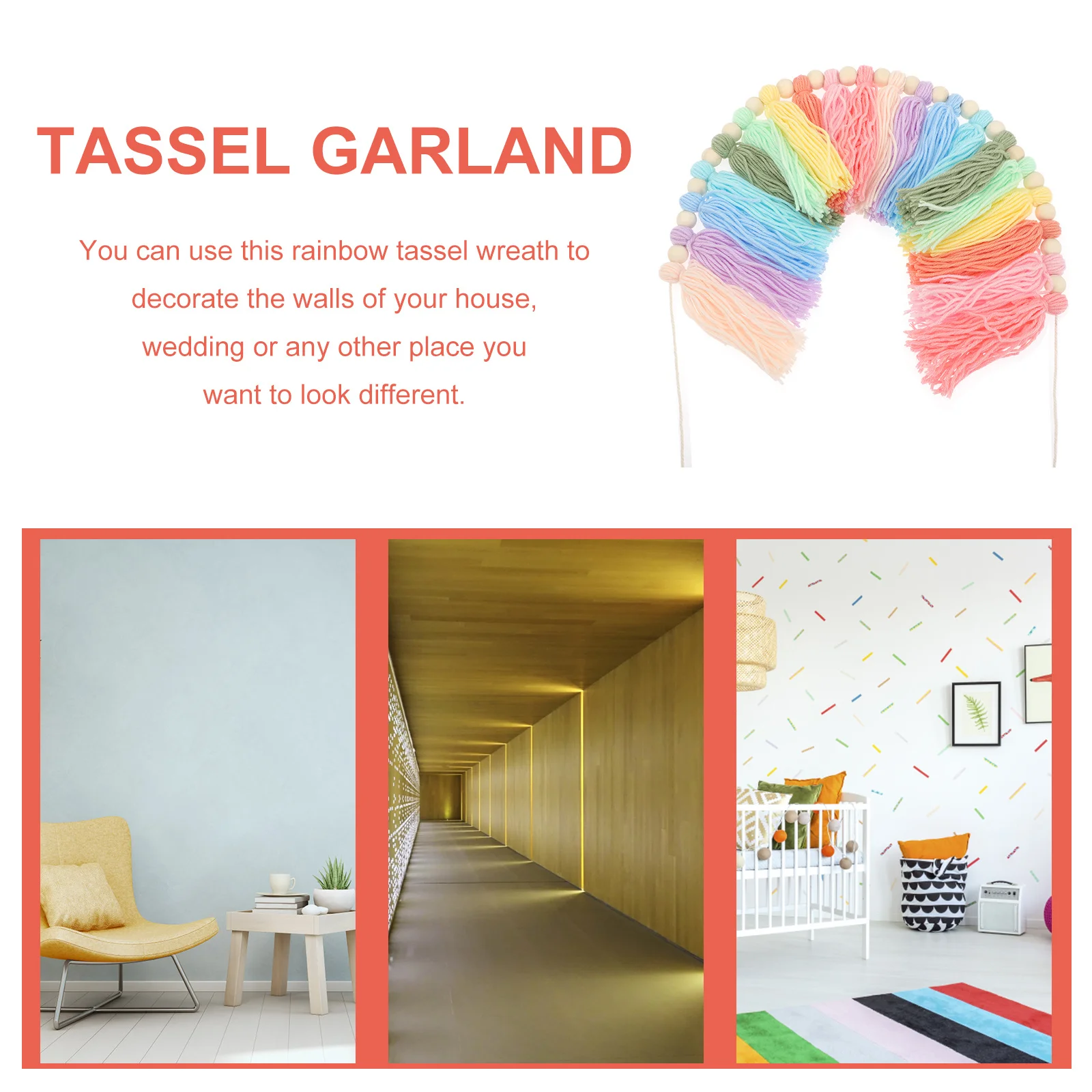 Rainbow Tassel Garland Wooden Bead Pendant Indoor Hanging Wall Decor Party Decoration Colorful Beaded String Tassel Hanging 
Rainbow Tassel Garland Wooden Bead Pendant Indoor Hanging Wall Decor Party Decoration Colorful Beaded String Tassel Hanging