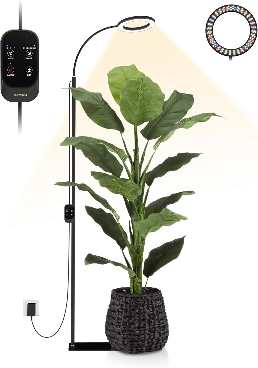 24W Adjustable LED Grow Light for Tall Indoor Plants, Full Spectrum with Timer & Dimming, Ideal for Large Plant Growth
24W Adjustable LED Grow Light for Tall Indoor Plants, Full Spectrum with Timer & Dimming, Ideal for Large Plant Growth