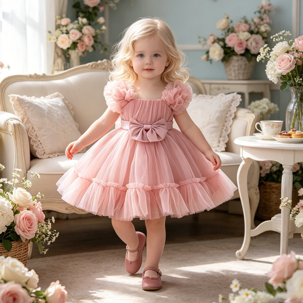 Toddler Bow Baptism Party Baby Girls Dresses Bridesmaid Costumes Baby 1st Birthday Princess Dress Girl Wedding Evening Prom Gown
Toddler Bow Baptism Party Baby Girls Dresses Bridesmaid Costumes Baby 1st Birthday Princess Dress Girl Wedding Evening Prom Gown