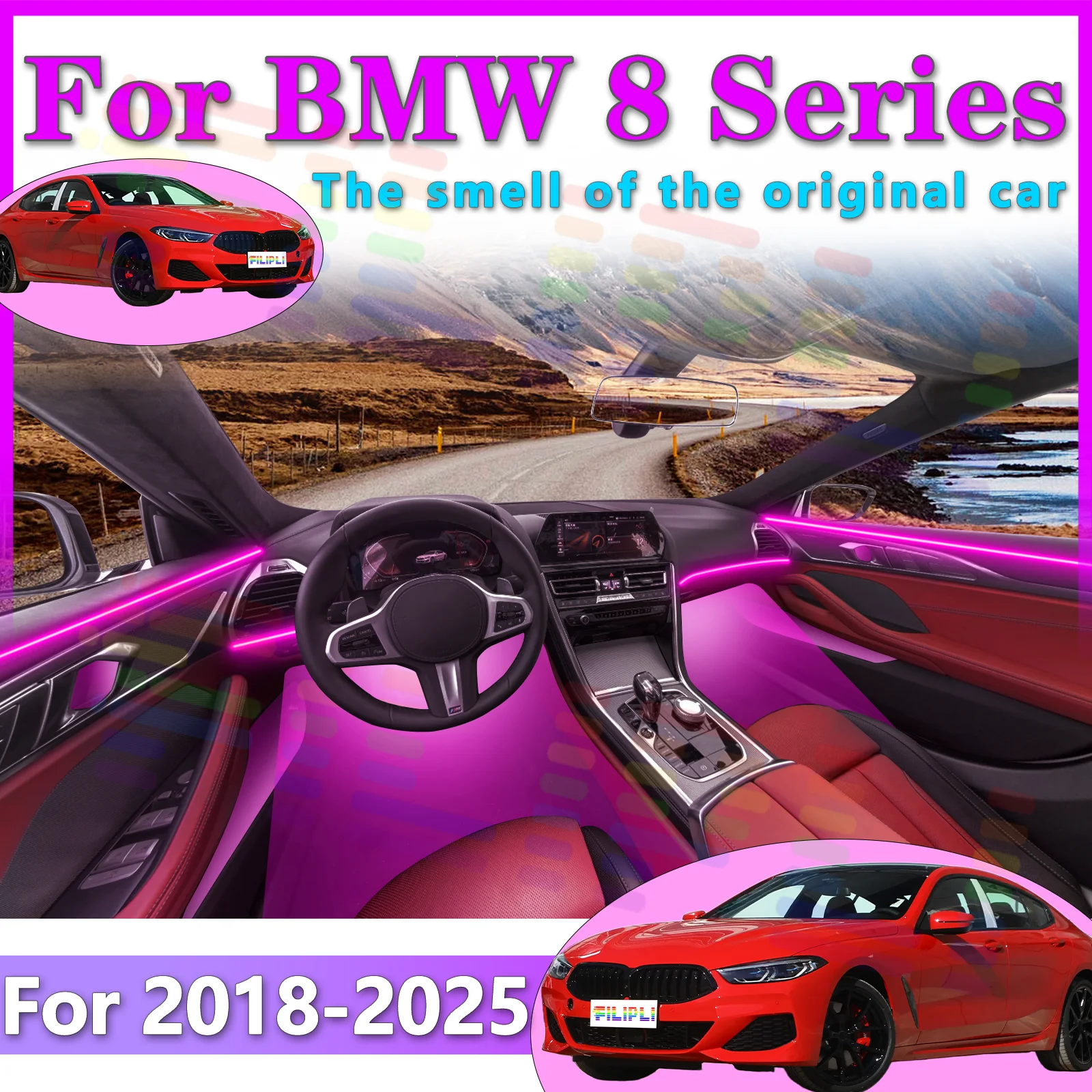 FILIPLI для BMW 8-й серии E31, акриловая внутренняя светодиодная атмосферная световая лента, регулируемая в всех цветах, с несколькими функциями режимов f
FILIPLI для BMW 8-й серии E31, акриловая внутренняя светодиодная атмосферная световая лента, регулируемая в всех цветах, с несколькими функциями режимов f