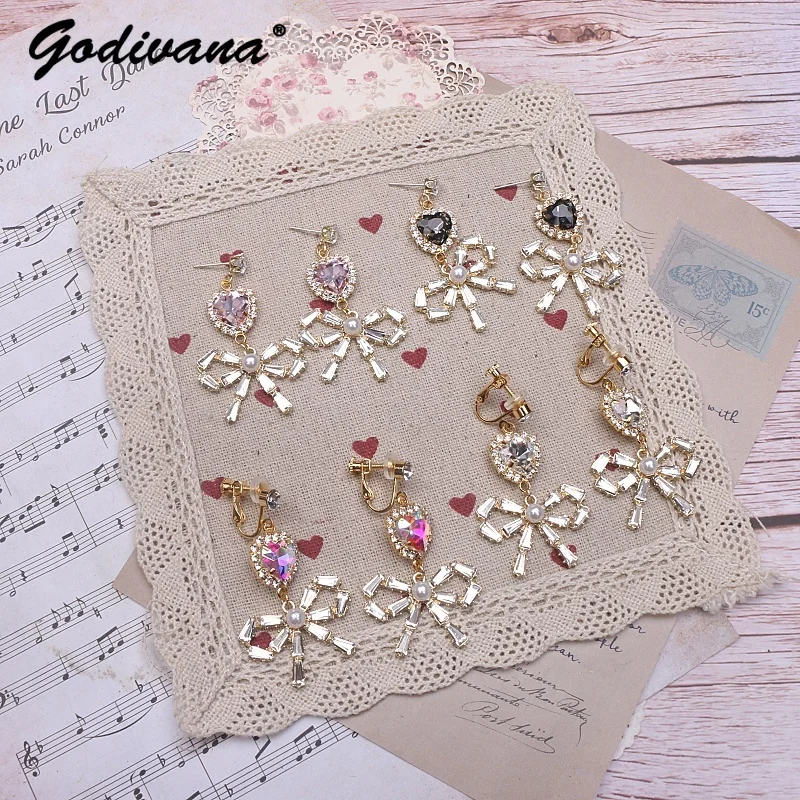 Серьги ручной работы в виде любовного сердца, галстука-бабочки с бриллиантами, японские милые серьги-Клипсы из серебра 925 пробы, милые серьги для девушек и женщин
Серьги ручной работы в виде любовного сердца, галстука-бабочки с бриллиантами, японские милые серьги-Клипсы из серебра 925 пробы, милые серьги для девушек и женщин