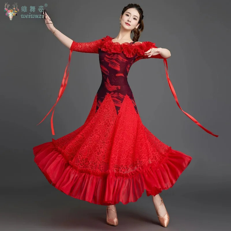 Ballroom Dance Competition Dresses Women Waltz Tango Quickstep Performance Clothing Adult Modern Social Dancing Big Swing Dress
Ballroom Dance Competition Dresses Women Waltz Tango Quickstep Performance Clothing Adult Modern Social Dancing Big Swing Dress
