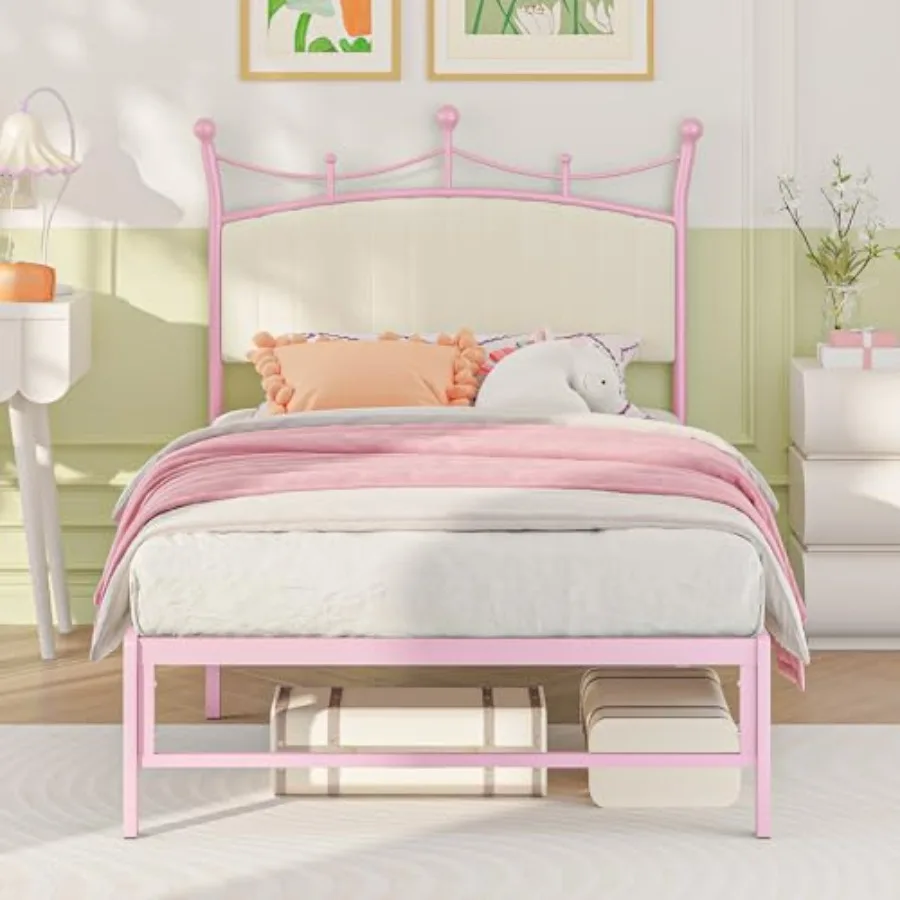 Twin Upholstered Bed Frame with Headboard Velvet Bed Frame Metal Platform No Box Spring Needed Easy Assembly Twin Bed for Adult
Twin Upholstered Bed Frame with Headboard Velvet Bed Frame Metal Platform No Box Spring Needed Easy Assembly Twin Bed for Adult