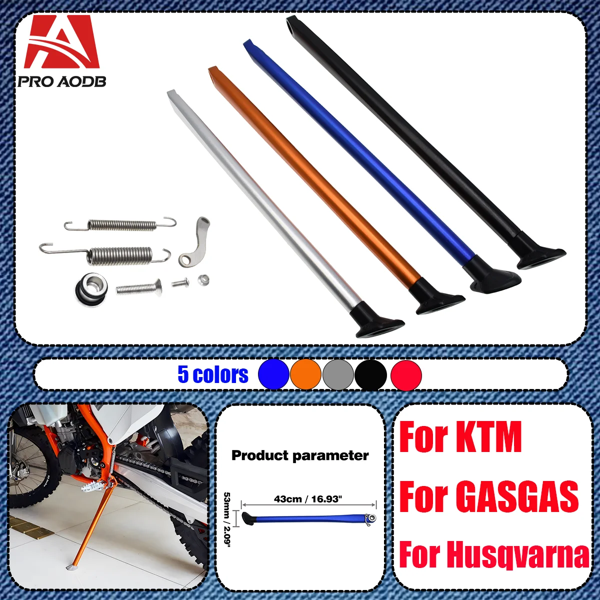 Motorcycle CNC parking side stand + spring kit For Husqvarna TE TX FE FX 2016-2023 For KTM XC XCF XCW EXC EXCF 150-530
Motorcycle CNC parking side stand + spring kit For Husqvarna TE TX FE FX 2016-2023 For KTM XC XCF XCW EXC EXCF 150-530