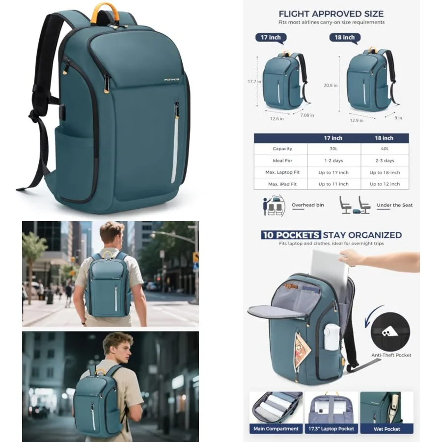 Laptop Backpack for Men, Busess Travel Anti-Theft Backpack with USB Chargg Port, Water Resistant Computer Bag Carry On Flight A
Laptop Backpack for Men, Busess Travel Anti-Theft Backpack with USB Chargg Port, Water Resistant Computer Bag Carry On Flight A