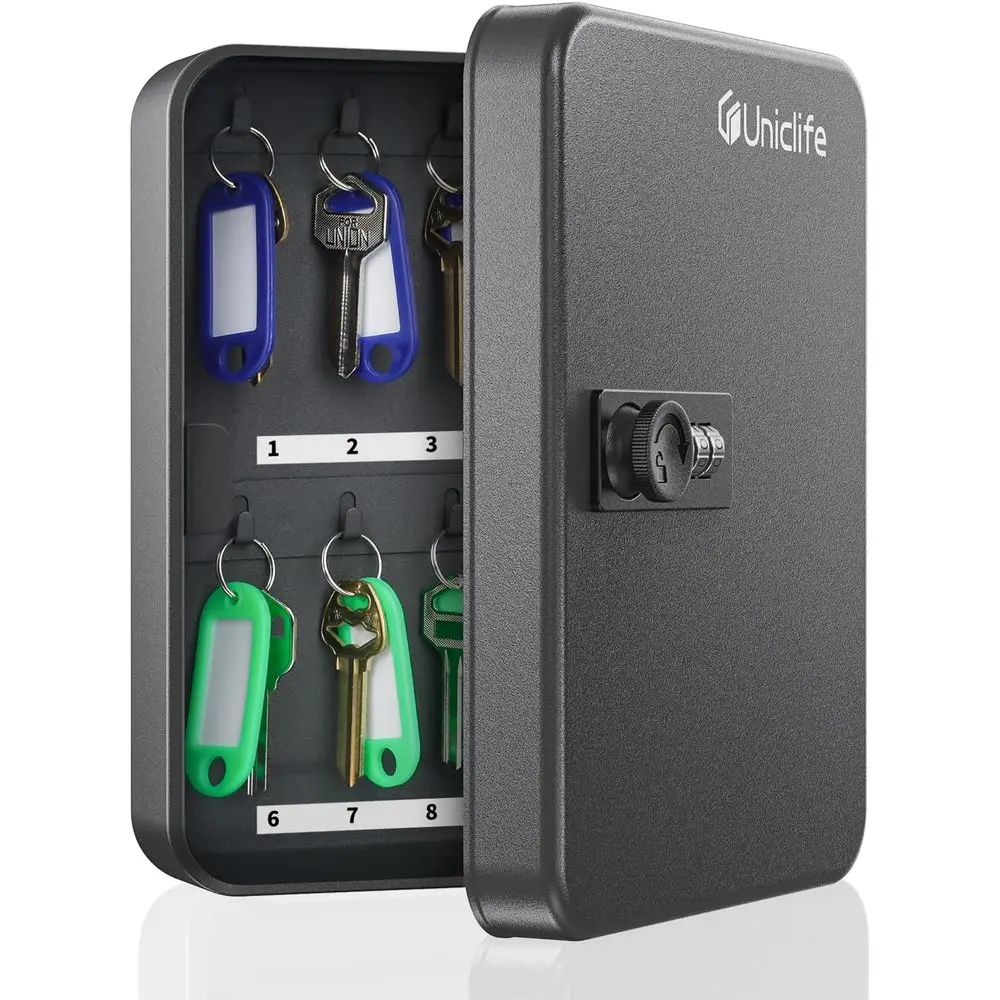 Digital Security Storage Box: 20-Position Key Cabinet with Resettable Combination Lock and Colorful Key Tag Labels
Digital Security Storage Box: 20-Position Key Cabinet with Resettable Combination Lock and Colorful Key Tag Labels