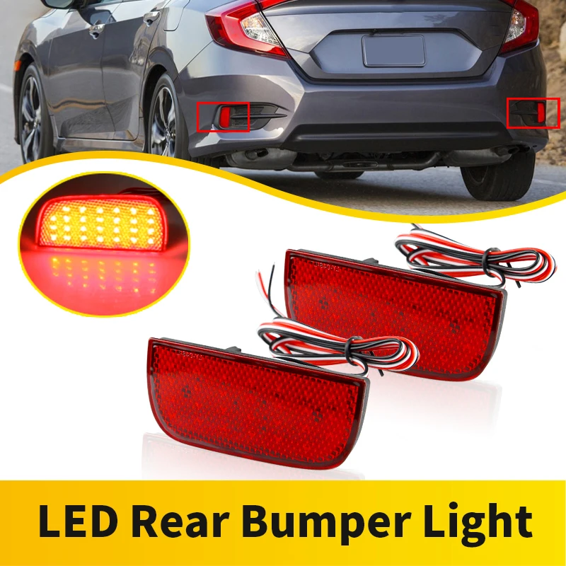 2PC LED Rear Bumper Reflector Brake Stop Light For 10th Gen Honda Civic Sedan or Coupe ONLY 2016-up OEM 333505TBAA01 Accessories
2PC LED Rear Bumper Reflector Brake Stop Light For 10th Gen Honda Civic Sedan or Coupe ONLY 2016-up OEM 333505TBAA01 Accessories