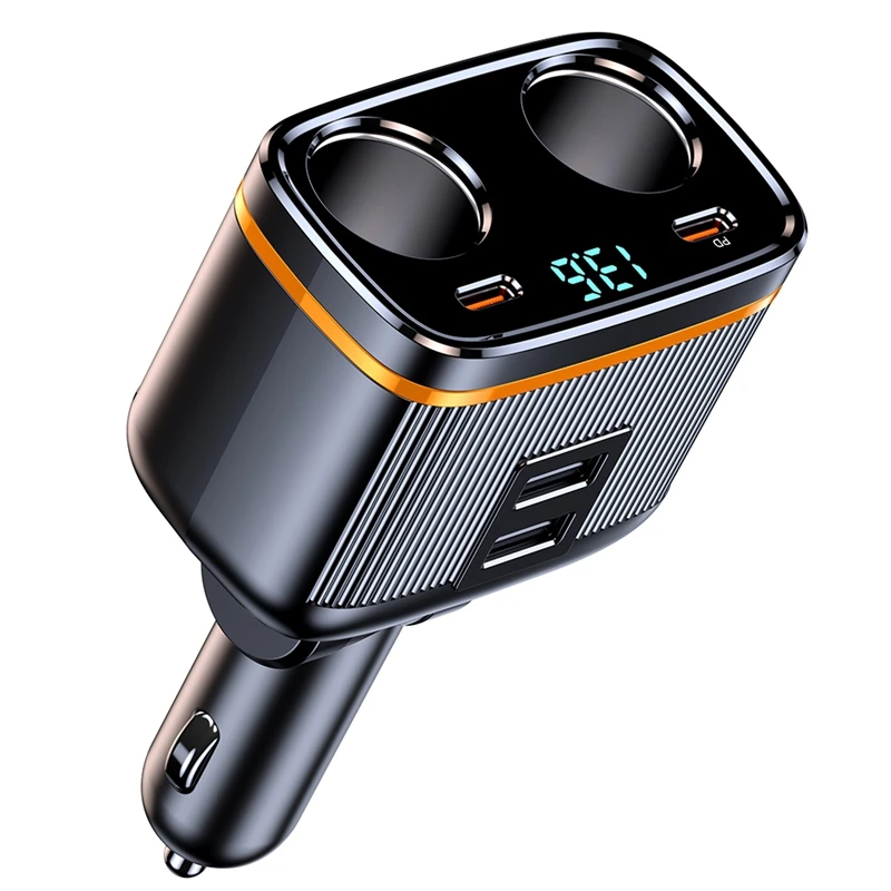 Car Splitter 145W USB C Car Charger 4 Ports Car Charger Adapter Voltage Display For All Car Devices
Car Splitter 145W USB C Car Charger 4 Ports Car Charger Adapter Voltage Display For All Car Devices