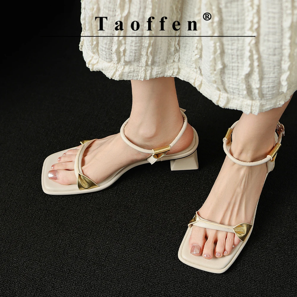 Taoffen Brand Casual Mid-Heels Women Sandals Block Square Heel Mix Color Sandals Open Toe Retro Slingback Lady Shoes 2024 Trend
Taoffen Brand Casual Mid-Heels Women Sandals Block Square Heel Mix Color Sandals Open Toe Retro Slingback Lady Shoes 2024 Trend