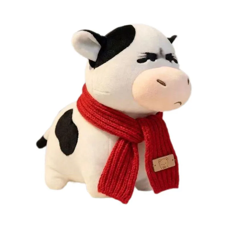 Cute Cow Plush Toy with Red Scarf Soft Stuffed Cow Doll Funny Grumpy Face Cow Plushie for Kids Adults Home Decor Festival Gift
Cute Cow Plush Toy with Red Scarf Soft Stuffed Cow Doll Funny Grumpy Face Cow Plushie for Kids Adults Home Decor Festival Gift