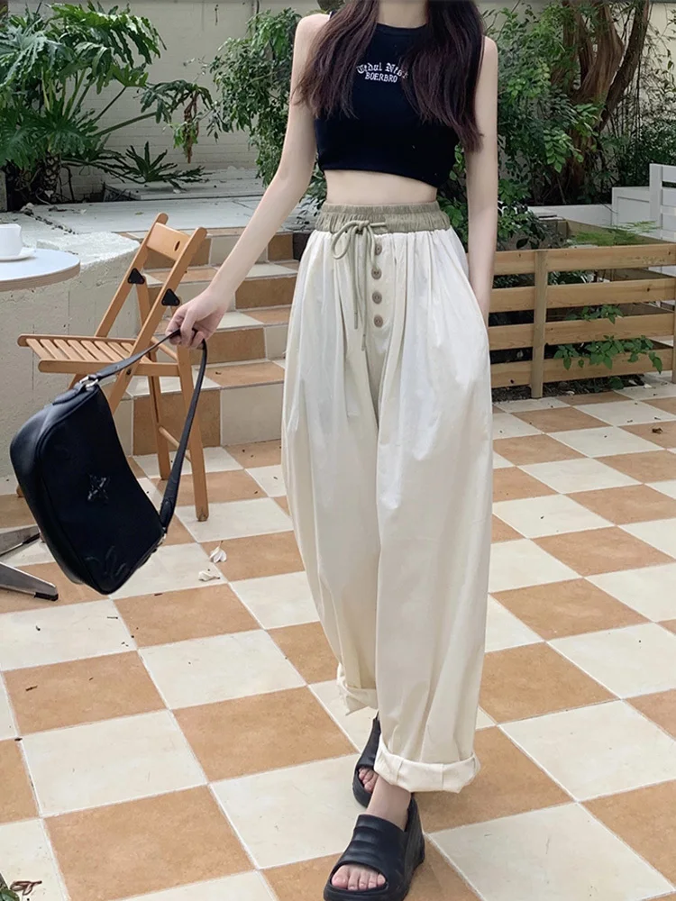 Summer Harem Pants Vintage Elastic Waist Solid Long Trousers Oversize Casual Loose Pantalon Baggy Turnip Palazzo 2023
Summer Harem Pants Vintage Elastic Waist Solid Long Trousers Oversize Casual Loose Pantalon Baggy Turnip Palazzo 2023