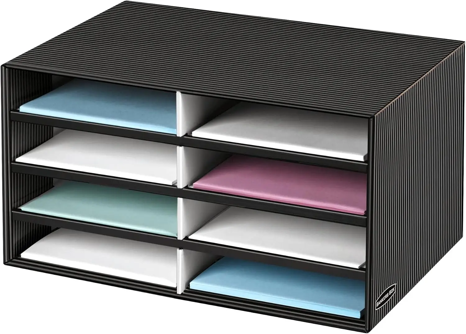 Декоративный органайзер для документов с восемью отделениями, черно-серый в полоску (6170301)
Декоративный органайзер для документов с восемью отделениями, черно-серый в полоску (6170301)