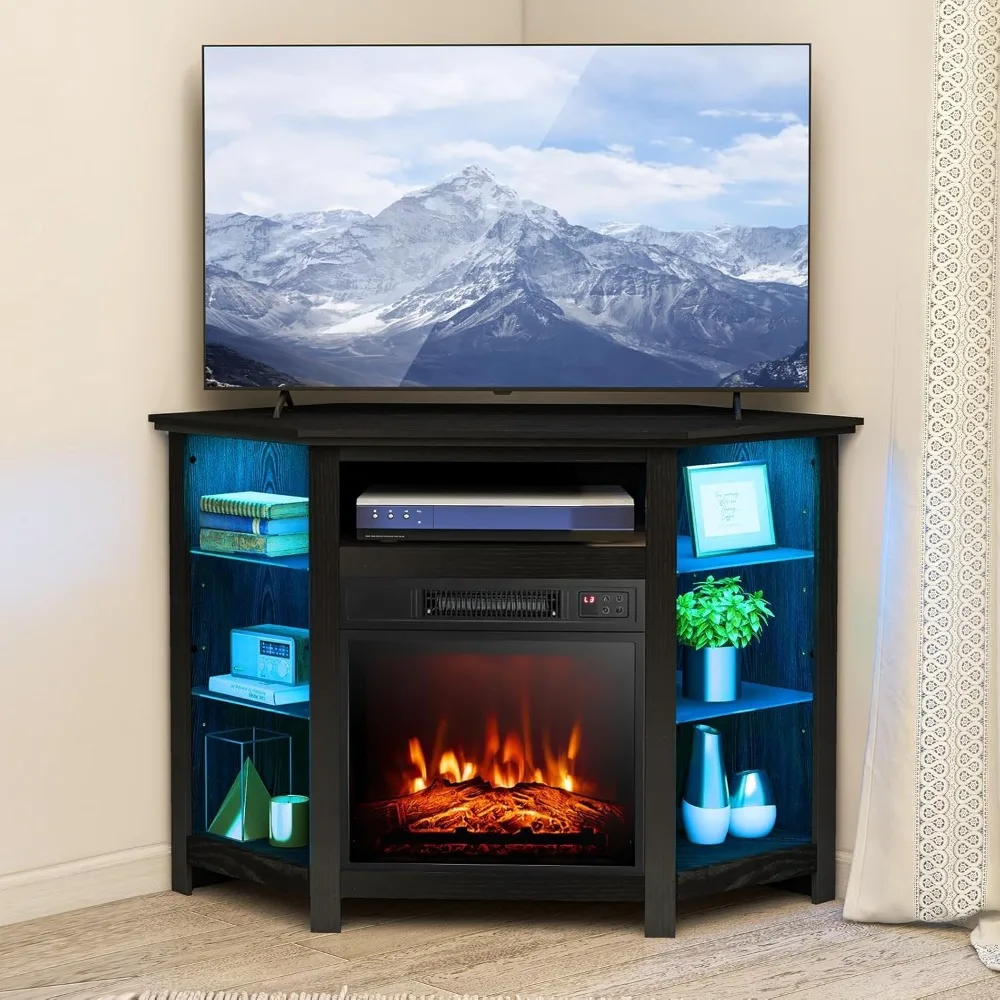 Electric Fireplace Corner TV Stand for TVs Up to 50 Inches, Modern Fireplace Entertainment Center with 16-Color LED Lights
Electric Fireplace Corner TV Stand for TVs Up to 50 Inches, Modern Fireplace Entertainment Center with 16-Color LED Lights