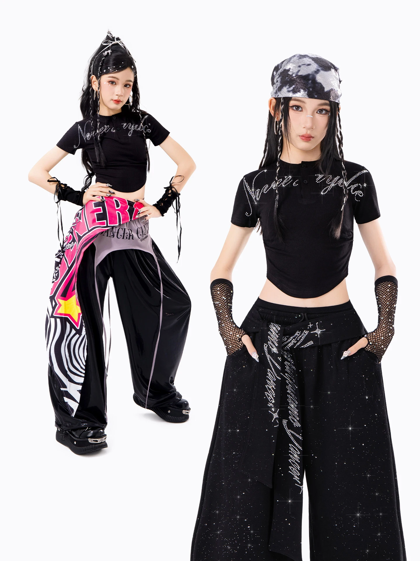 Kids Modern Jazz Dance Performance Stage Costumes Black Crop Tops Loose Pants Outfits For Girls Hip Hop Dance Clothes DQS23393
Kids Modern Jazz Dance Performance Stage Costumes Black Crop Tops Loose Pants Outfits For Girls Hip Hop Dance Clothes DQS23393
