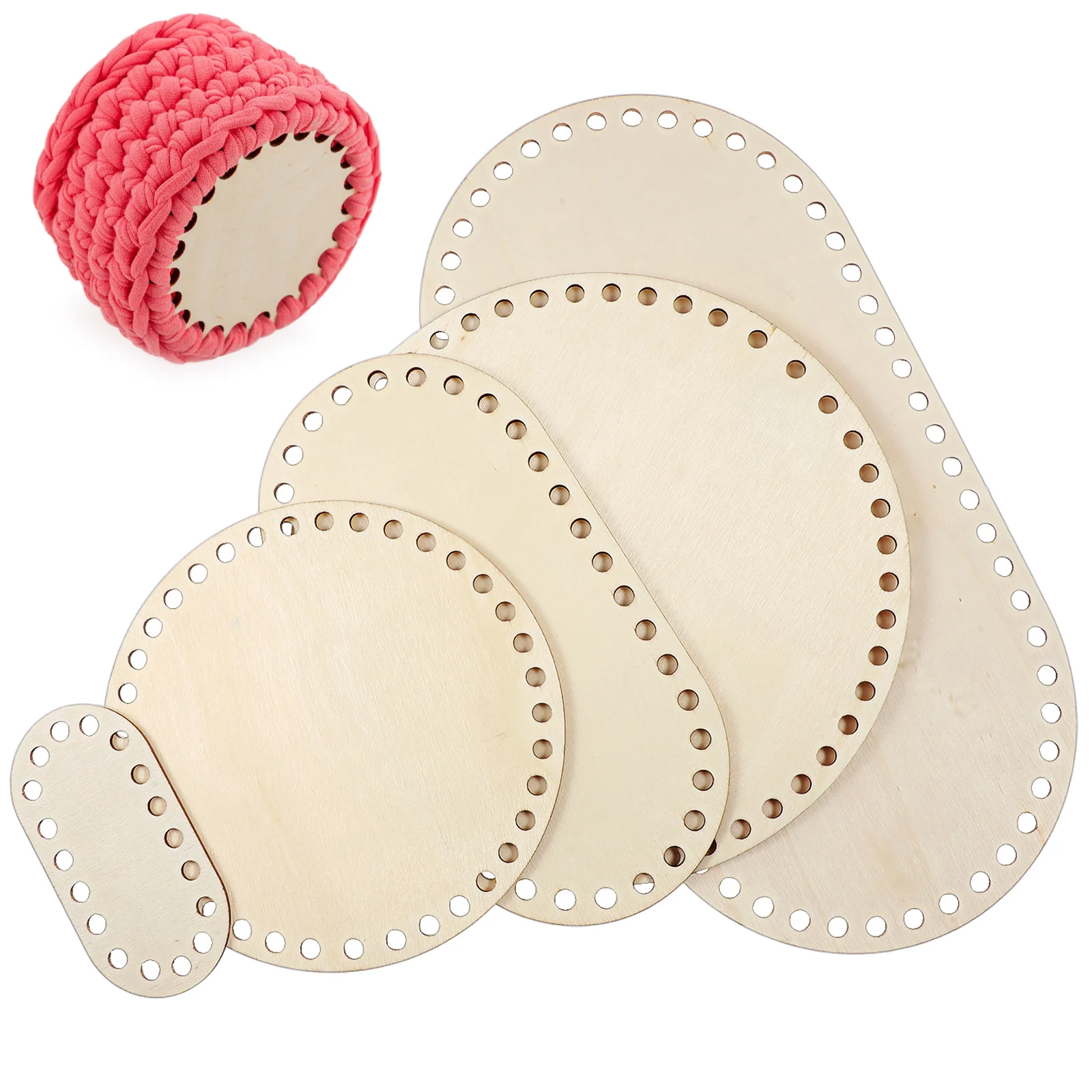 5 Pcs Basket Craft Wood Shapes Bottoms for Crochet Base Wooden Bag with Holes Accessories and Supplies 
5 Pcs Basket Craft Wood Shapes Bottoms for Crochet Base Wooden Bag with Holes Accessories and Supplies