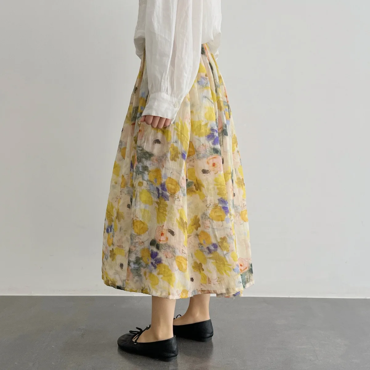 Yellow Cotton Linen Floral Print f Skirt Women's Summer New Sle Fairy T System Flower Pattern Anti-Aging A-Line Pleat...
Yellow Cotton Linen Floral Print f Skirt Women's Summer New Sle Fairy T System Flower Pattern Anti-Aging A-Line Pleat...