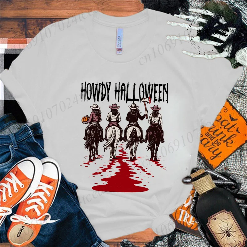Howdy Halloween Print T-Shirts Harajuku T-Shirt Cowgirl Riding Spooky Cute Western Halloween Top Casual Summer Tee Unisex Shirt
Howdy Halloween Print T-Shirts Harajuku T-Shirt Cowgirl Riding Spooky Cute Western Halloween Top Casual Summer Tee Unisex Shirt