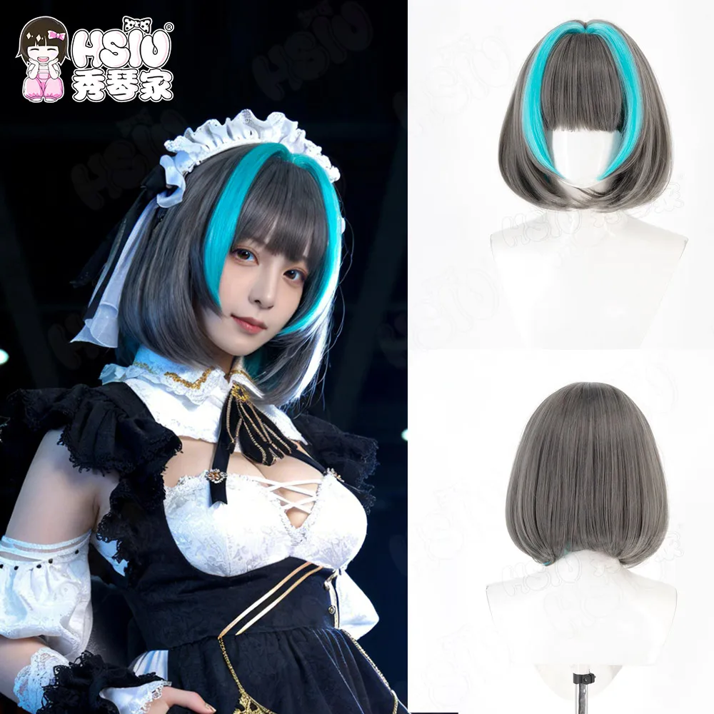 Azur Lane Cheshire Cosplay Wig Fiber Synthetic Wig HSIU Smoke Gray Mixed Lake Green Short Wig Anime Game Cosplay
Azur Lane Cheshire Cosplay Wig Fiber Synthetic Wig HSIU Smoke Gray Mixed Lake Green Short Wig Anime Game Cosplay