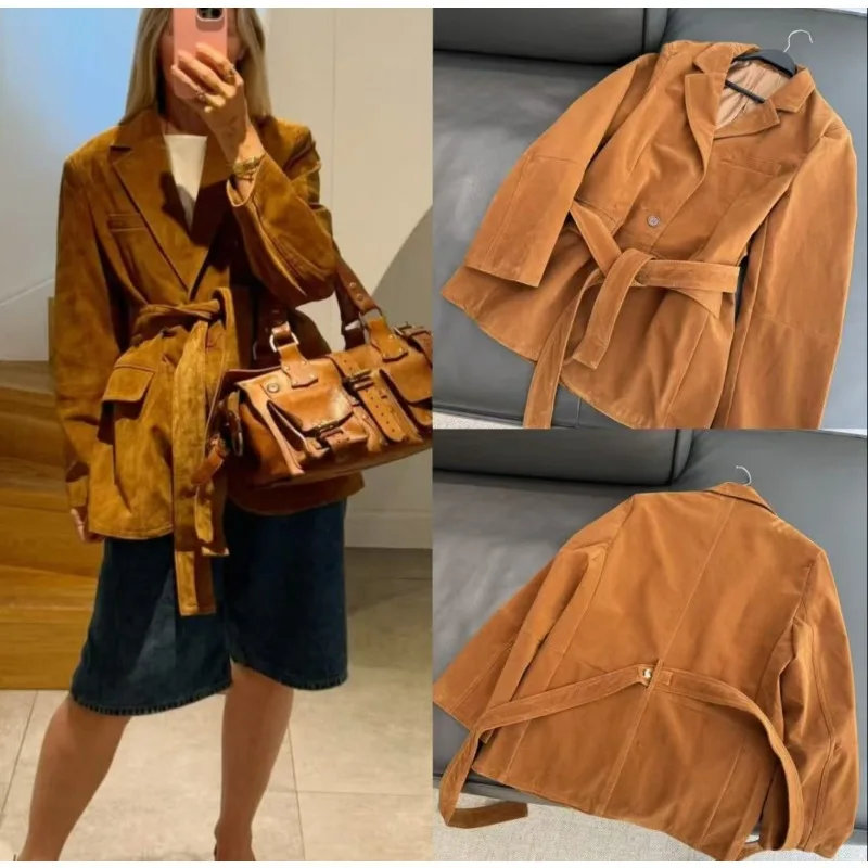 Верхнее пальто, модное пальто высокого класса, куртка в стиле ретро, женский очаровательный модный замшевый костюм с поясом, женская куртка в старомодном стиле 
Верхнее пальто, модное пальто высокого класса, куртка в стиле ретро, женский очаровательный модный замшевый костюм с поясом, женская куртка в старомодном стиле