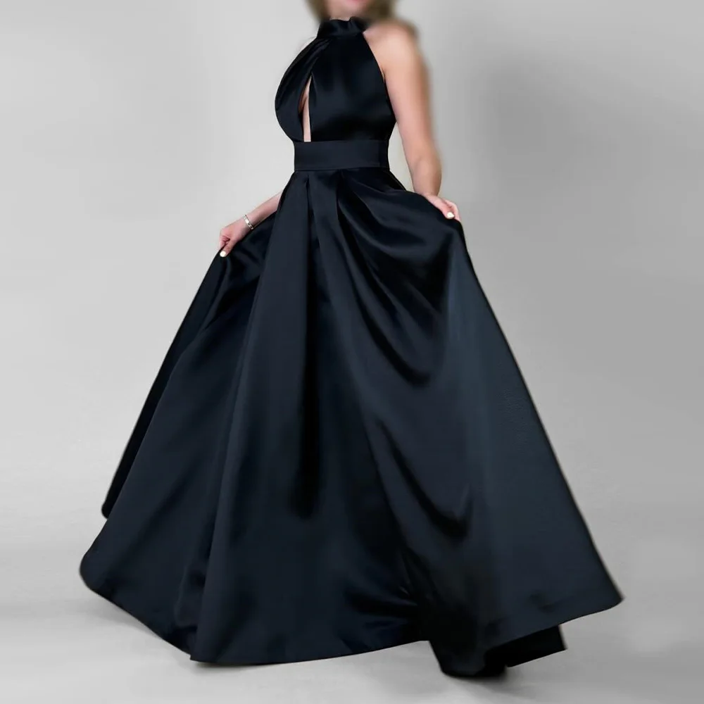 Customized Fashion High Collar Jersey Sleeveless Evening Dresses Elegant A-Line Floor Length Celebrity Gowns Vestido De Noche
Customized Fashion High Collar Jersey Sleeveless Evening Dresses Elegant A-Line Floor Length Celebrity Gowns Vestido De Noche