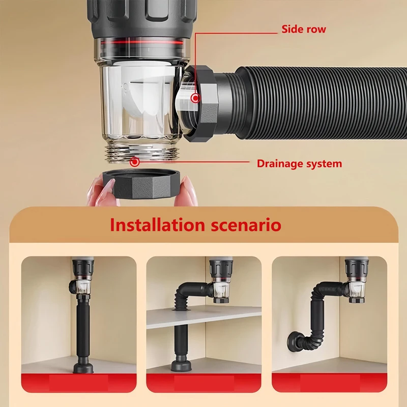 Anti-odor kit for sink drain, sink drain pipe for wall and floor drainage, bathroom sink flip plate seal
Anti-odor kit for sink drain, sink drain pipe for wall and floor drainage, bathroom sink flip plate seal