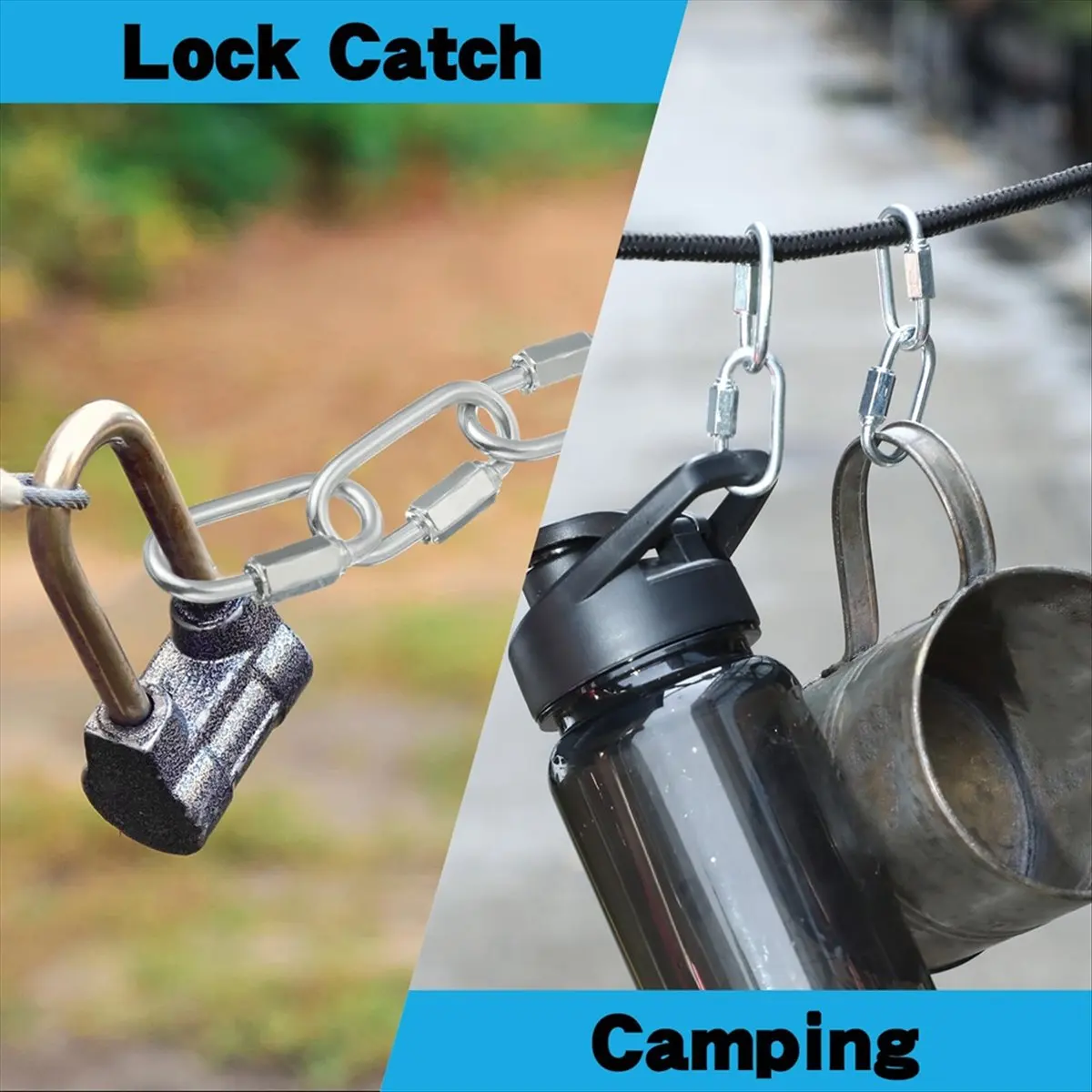 A24I 50 Pcs Stainless Steel Quick Chain Link M3.5, 1.45 Inch, 174lbs D Shape Locking Chain Hooks Chain Link Connector
A24I 50 Pcs Stainless Steel Quick Chain Link M3.5, 1.45 Inch, 174lbs D Shape Locking Chain Hooks Chain Link Connector