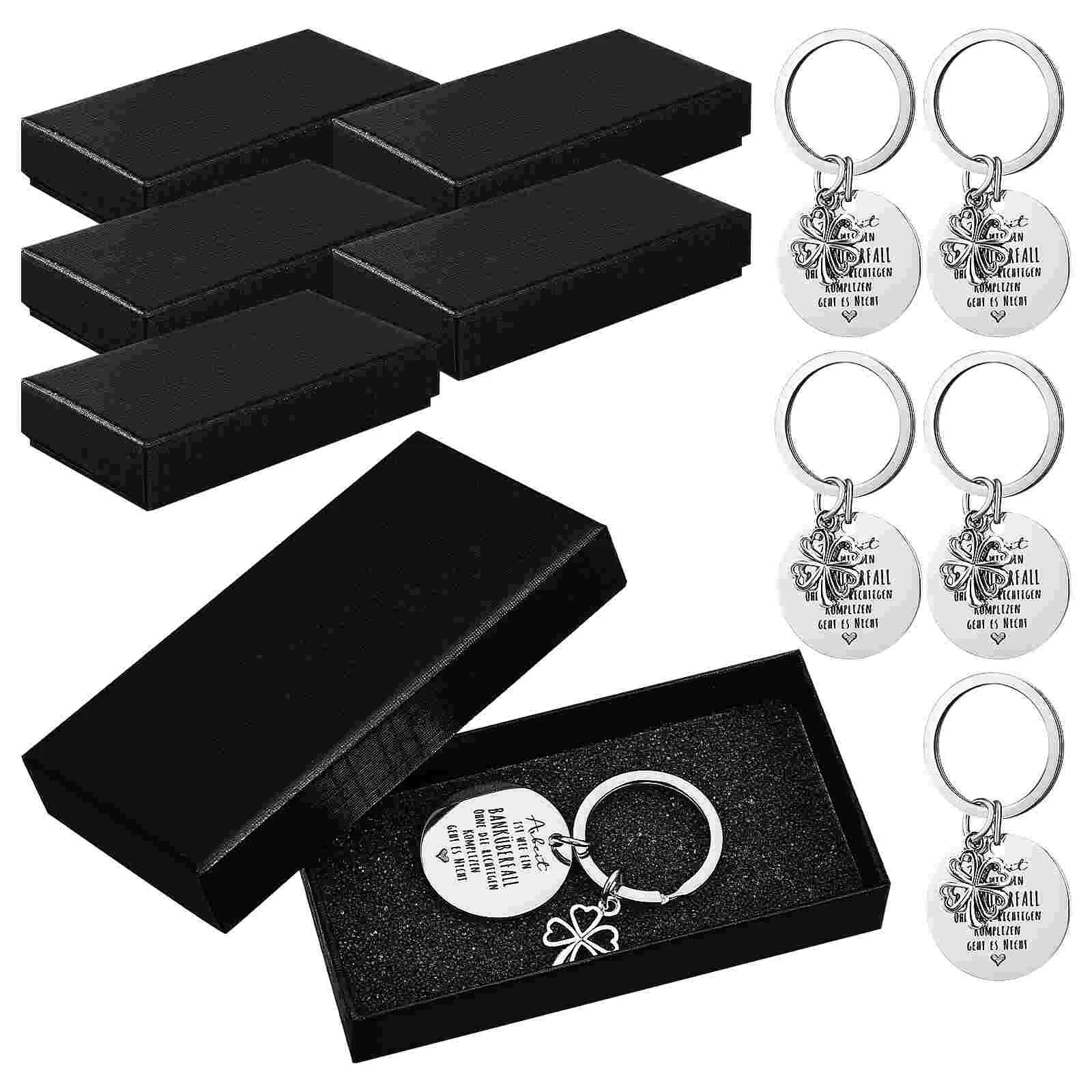 6 Pcs Stainless Steel Keychain Luck Charms Round Pendant Graduation Party Favors Black Gift Box Set ganize Keys Versatile
6 Pcs Stainless Steel Keychain Luck Charms Round Pendant Graduation Party Favors Black Gift Box Set ganize Keys Versatile