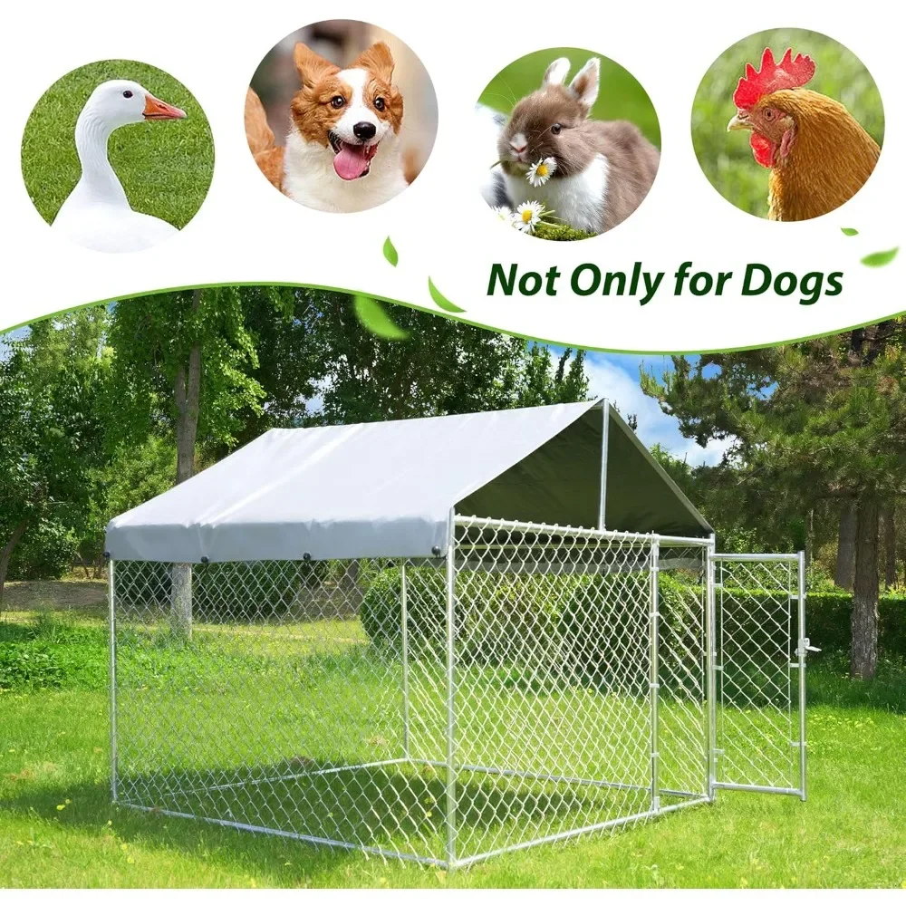 Extra Large Outdoor Dog Kennel, Rust-Proof Dog Kennel with Roof, Waterproof UV-Proof Cover and Safety Lock
Extra Large Outdoor Dog Kennel, Rust-Proof Dog Kennel with Roof, Waterproof UV-Proof Cover and Safety Lock