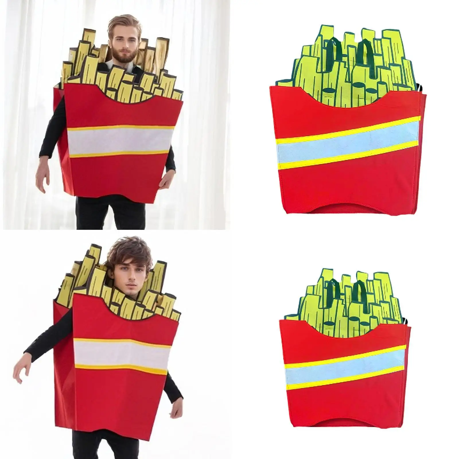 French Fries Costume Fancy Dress Reusable Halloween Chips Costume for Holiday Birthday Themed Party Stage Performance Role Play
French Fries Costume Fancy Dress Reusable Halloween Chips Costume for Holiday Birthday Themed Party Stage Performance Role Play
