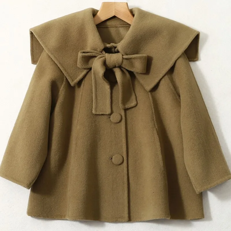 Girls' Double sided Cashmere Coat New Autumn/Winter Woolen Middle and Large Children's Woolen Coat Bow
Girls' Double sided Cashmere Coat New Autumn/Winter Woolen Middle and Large Children's Woolen Coat Bow