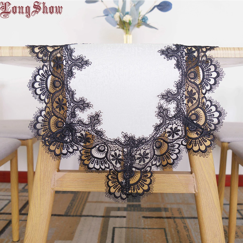 European Style Modern Table Runner Black Color Christmas Bells Decorative Lace Border Oval Shoes TV Cabinet Cover
European Style Modern Table Runner Black Color Christmas Bells Decorative Lace Border Oval Shoes TV Cabinet Cover