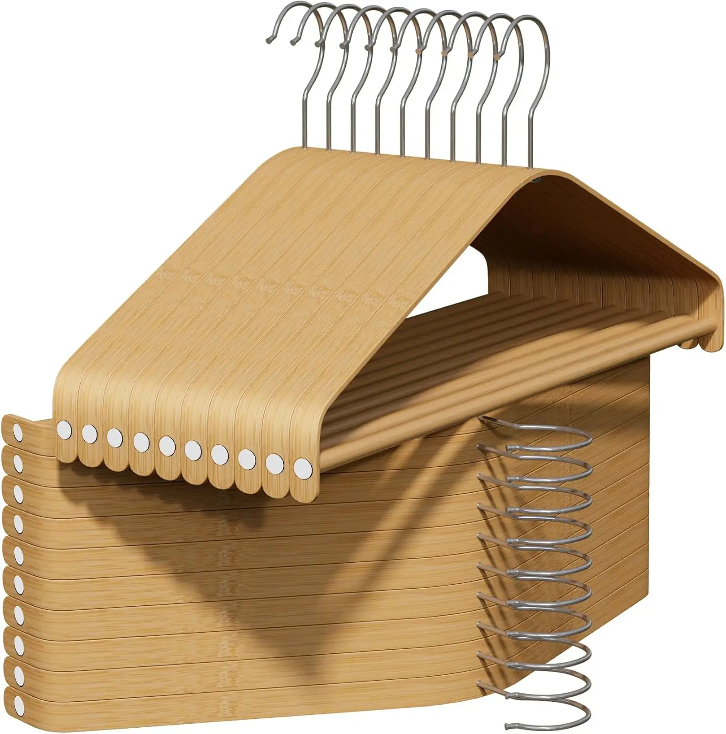 Bamboo Hangers 50 Pack - Heavy Duty Slim Coat Hanger with 360 Rotatable Hook for Suits Jackets Shirts
Bamboo Hangers 50 Pack - Heavy Duty Slim Coat Hanger with 360 Rotatable Hook for Suits Jackets Shirts