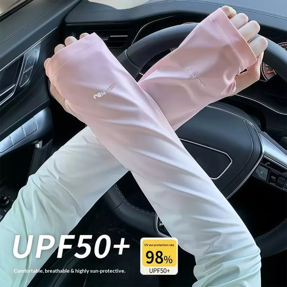 UPF50+ Gradient Ice Silk UV Protection Arm Sleeves Thumb Hole Cooling Breathable For Women Driving Cycling Fishing
UPF50+ Gradient Ice Silk UV Protection Arm Sleeves Thumb Hole Cooling Breathable For Women Driving Cycling Fishing