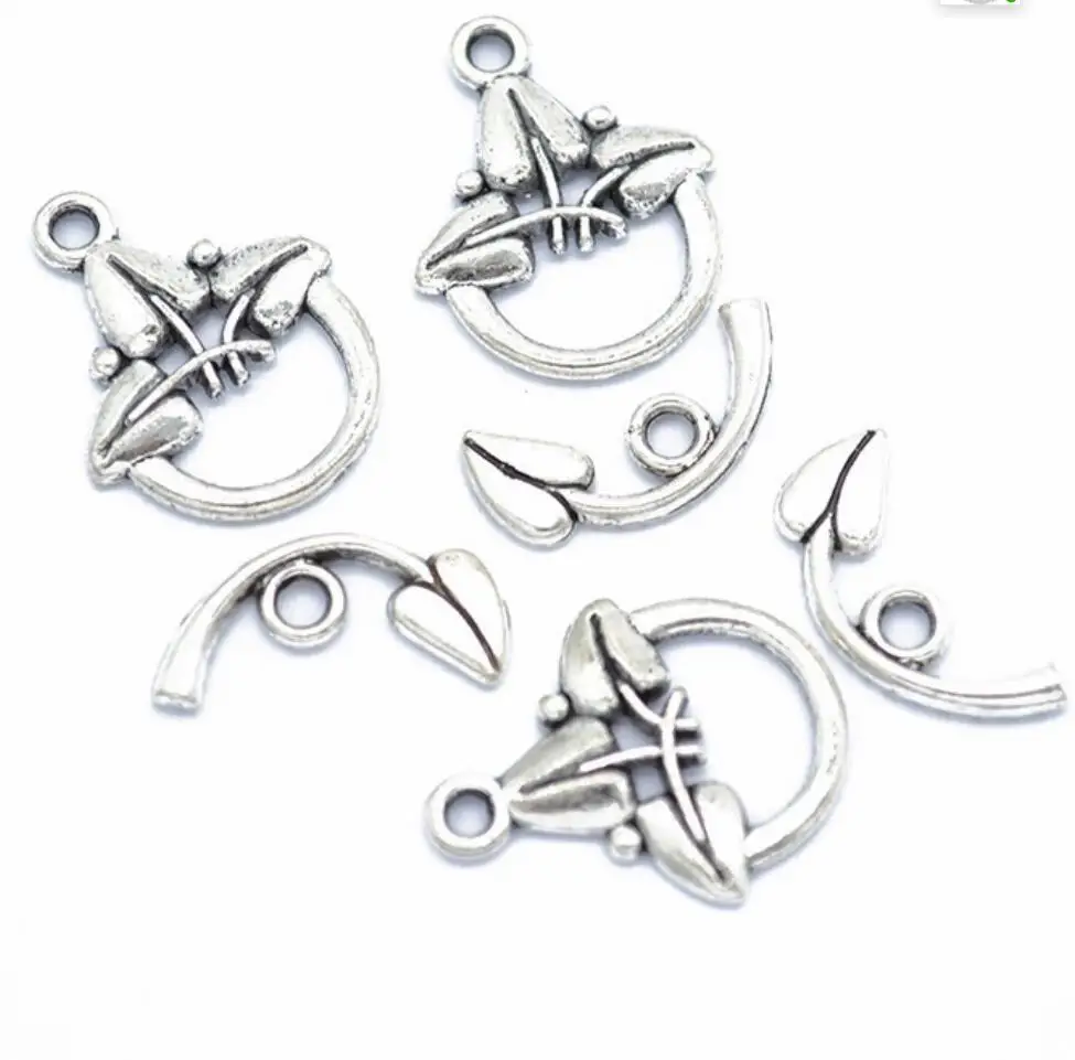 Toggles Hooks Bracelets Clasps Jewelry Material Vintage Silver Flower Accessories toggle 16*8mm clasp 19*15MM 10 Sets F0417
Toggles Hooks Bracelets Clasps Jewelry Material Vintage Silver Flower Accessories toggle 16*8mm clasp 19*15MM 10 Sets F0417