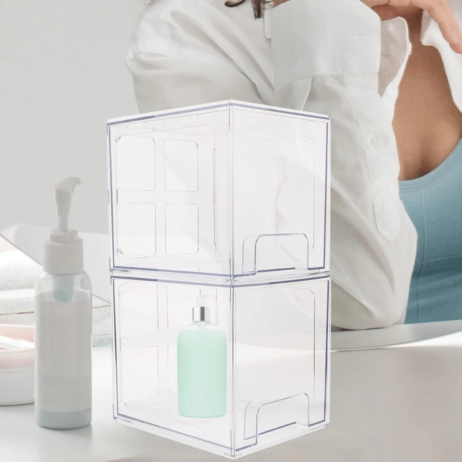 2Pcs Clear Pet Makeup Organizer Box with Drawers Large Capacity Desktop Storage Box Stylish Simple Design Easy Clean
2Pcs Clear Pet Makeup Organizer Box with Drawers Large Capacity Desktop Storage Box Stylish Simple Design Easy Clean