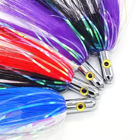 10.5inch 95g Marlin Trolling Lure Aluminum Head with Colorful Hair Big Game Fishing Lure Tuna Trolling Lures
10.5inch 95g Marlin Trolling Lure Aluminum Head with Colorful Hair Big Game Fishing Lure Tuna Trolling Lures