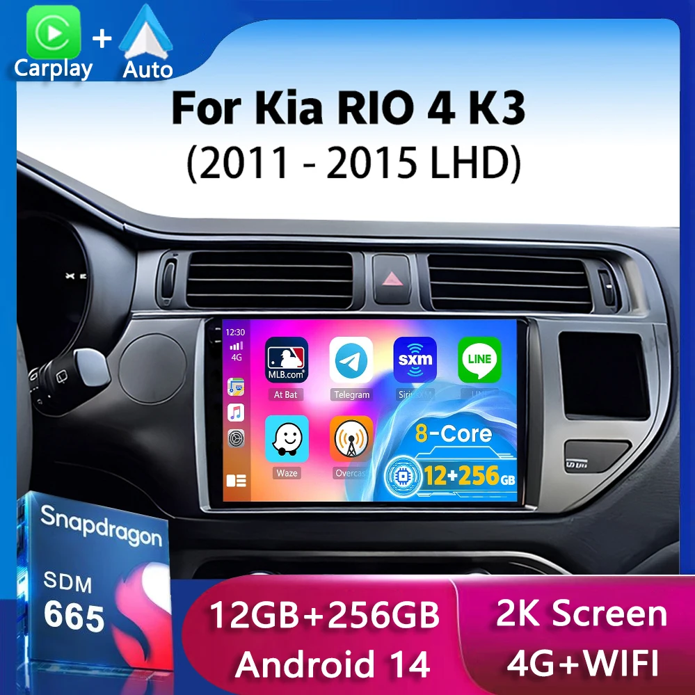 Android 14 Carplay Auto WIFI+4G For Kia RIO 4 K3 2011-2017 Car Radio Multimedia Video Player Stereo GPS Navigation Head Unit DSP
Android 14 Carplay Auto WIFI+4G For Kia RIO 4 K3 2011-2017 Car Radio Multimedia Video Player Stereo GPS Navigation Head Unit DSP