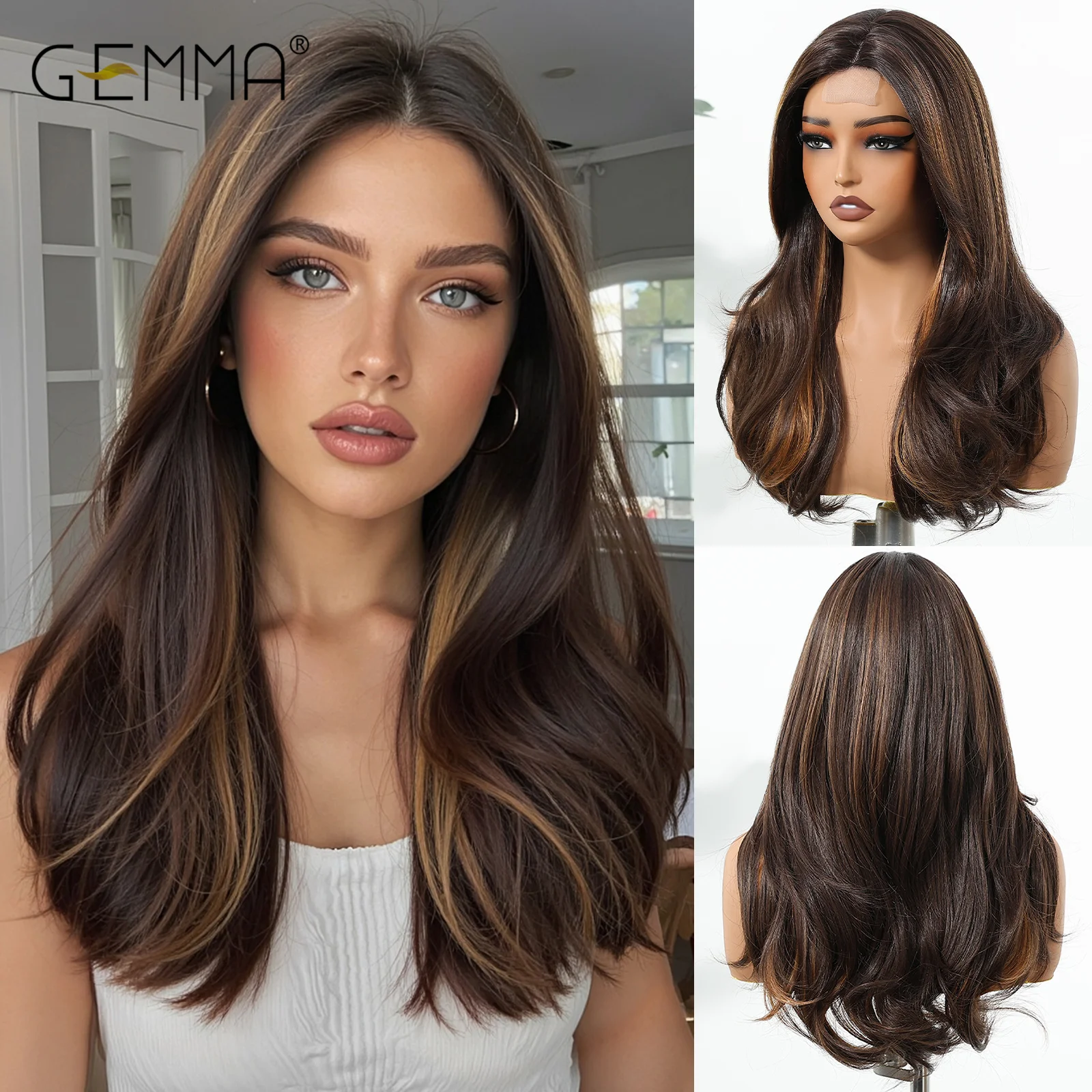 GEMMA Golden Dark Brown Synthetic Hairline Lace Wig Long Natural Looking Wigs for Women Cosplay Daily Heat Resistant Fake Hair
GEMMA Golden Dark Brown Synthetic Hairline Lace Wig Long Natural Looking Wigs for Women Cosplay Daily Heat Resistant Fake Hair