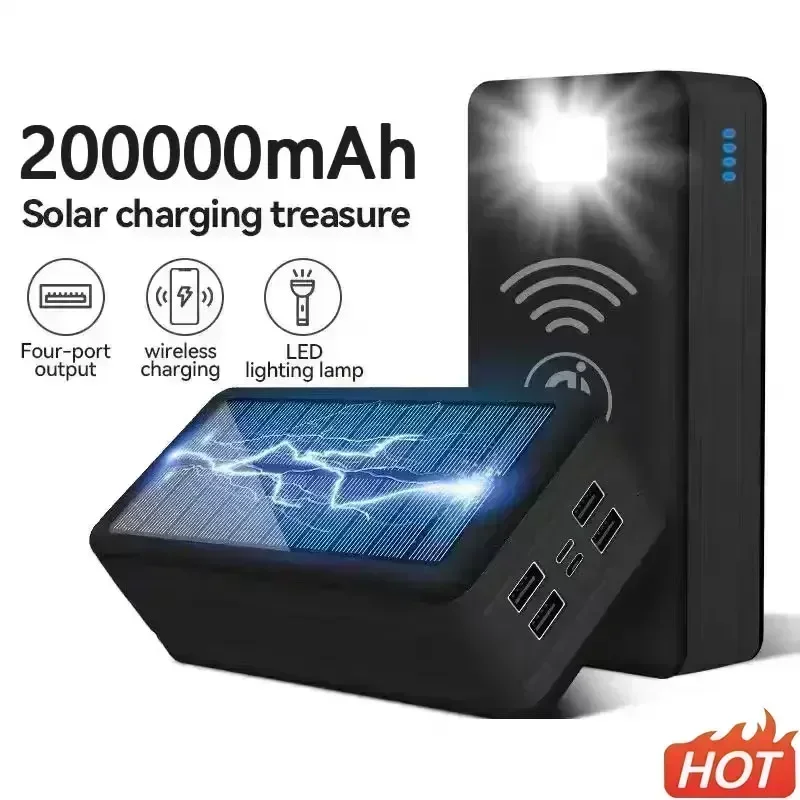 100000mAh Solar Power Bank Mobile Phone Wireless Charging Large Capacity External Battery Fast Charging For Travel And Camping
100000mAh Solar Power Bank Mobile Phone Wireless Charging Large Capacity External Battery Fast Charging For Travel And Camping