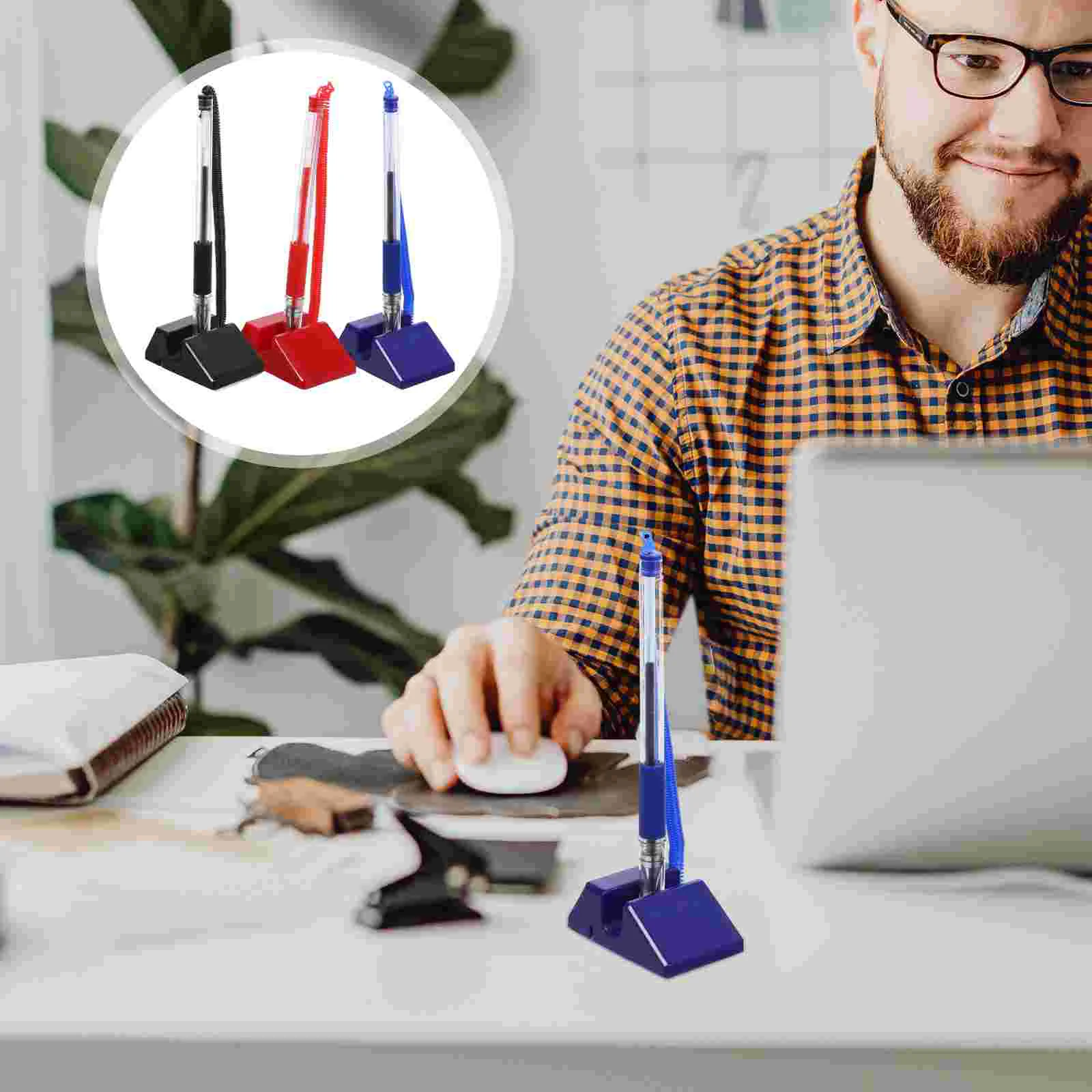 3 Pcs Office Pen Security for Hotel Lobbies Counter Gel Ink Reception Desk Pens Desktop with Stand Bank Base
3 Pcs Office Pen Security for Hotel Lobbies Counter Gel Ink Reception Desk Pens Desktop with Stand Bank Base