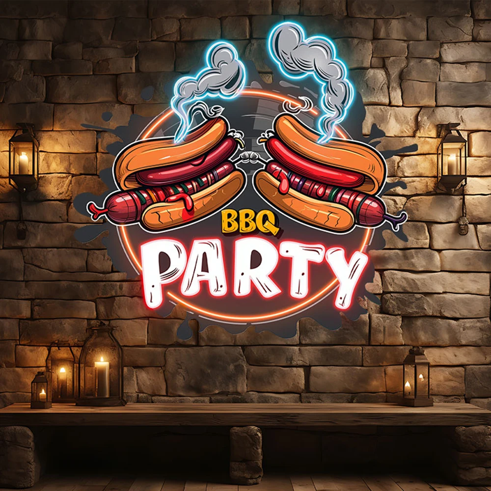Custom BBQ Party Neon Sign Barbecue Restaurant Wall Decor Food Shop LED Sign Kitchen Decoration Personalized Business Neon Light
Custom BBQ Party Neon Sign Barbecue Restaurant Wall Decor Food Shop LED Sign Kitchen Decoration Personalized Business Neon Light