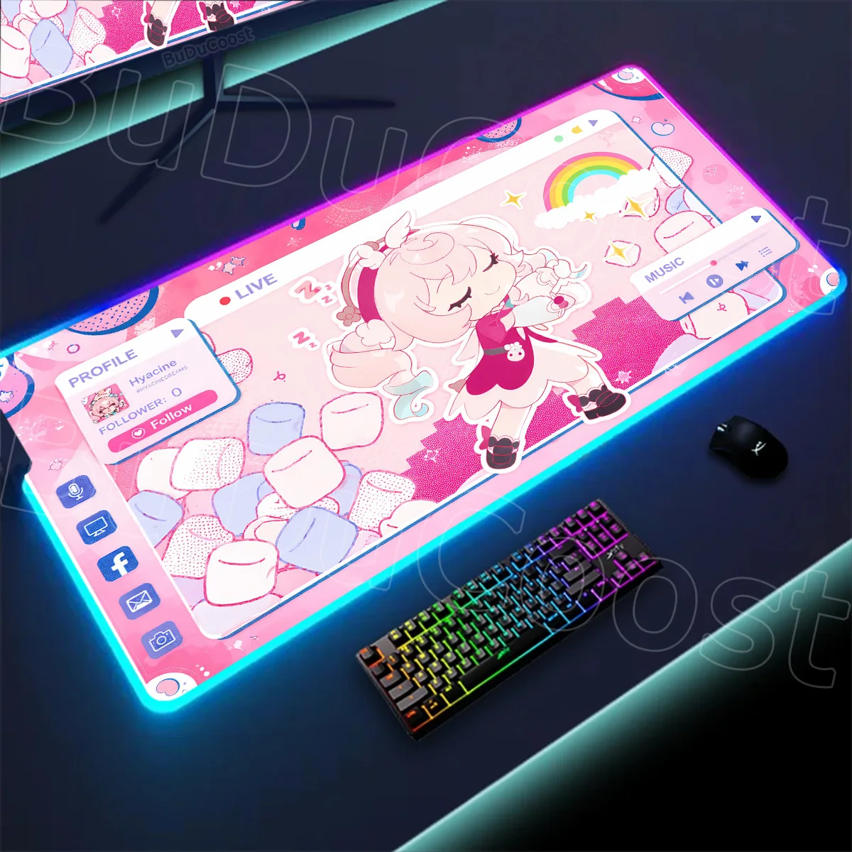 Cool Game Honkai Star Rail MousePad Large XXL RGB Anime Aesthetic Decoration Hyacine Computer Keyboard Mat LED Backlit Table Rug
Cool Game Honkai Star Rail MousePad Large XXL RGB Anime Aesthetic Decoration Hyacine Computer Keyboard Mat LED Backlit Table Rug