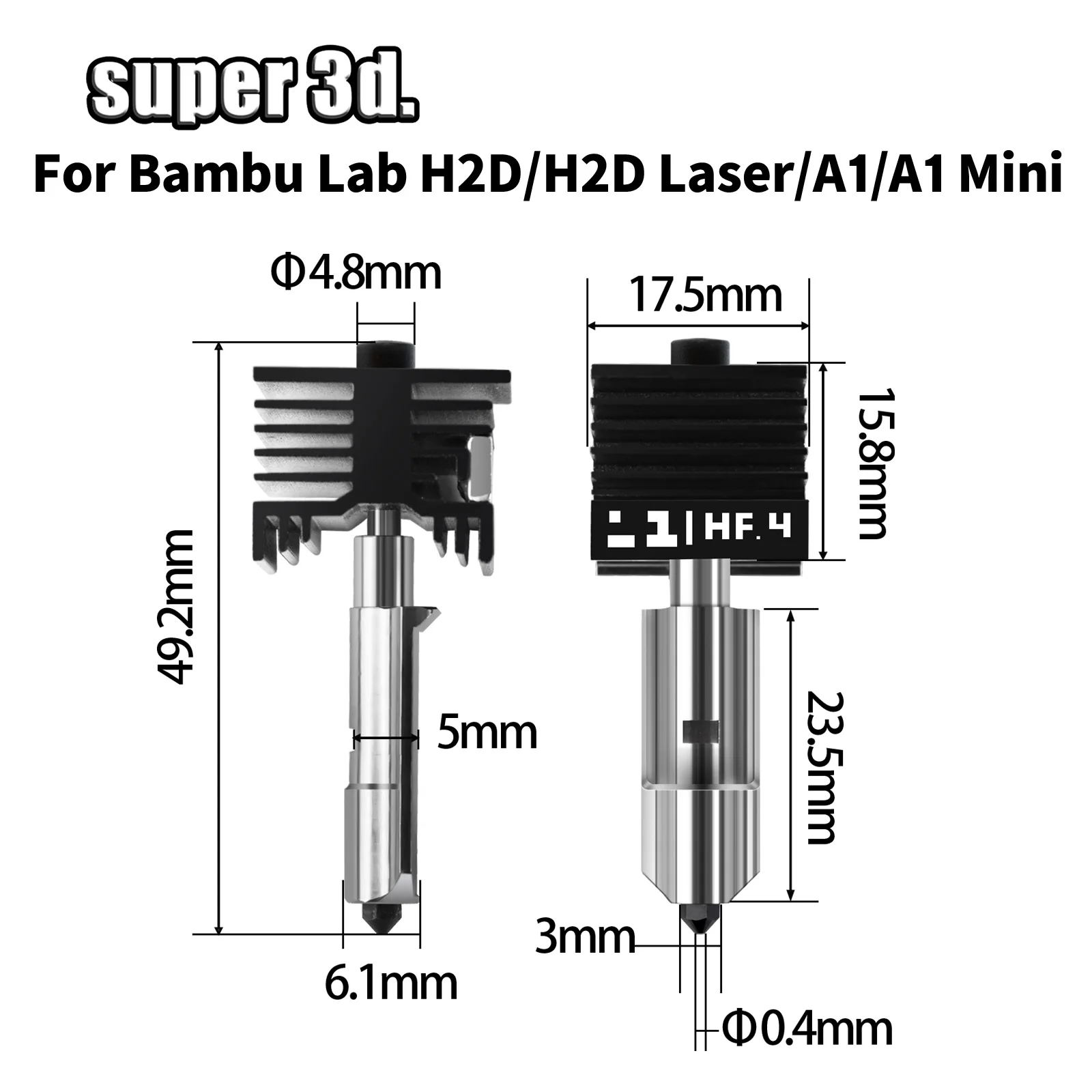 65 мм3/с H2d Hotend Highflow для лаборатории Bmabu H2D Hotend H2d для Bambulab из закаленной стали, высококачественный горячий конец для H2d 3D Pinter Part 
65 мм3/с H2d Hotend Highflow для лаборатории Bmabu H2D Hotend H2d для Bambulab из закаленной стали, высококачественный горячий конец для H2d 3D Pinter Part