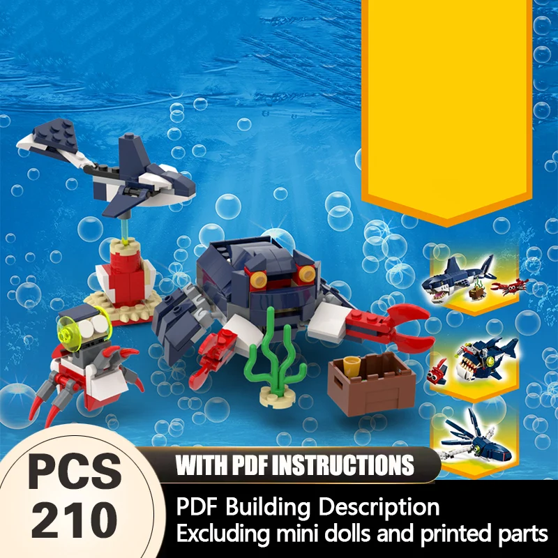 Creators Animal Series Model MOC Building Bricks 4-In-1 Crab Modular Technology Gifts Holiday Assemble Children Toys Suit
Creators Animal Series Model MOC Building Bricks 4-In-1 Crab Modular Technology Gifts Holiday Assemble Children Toys Suit