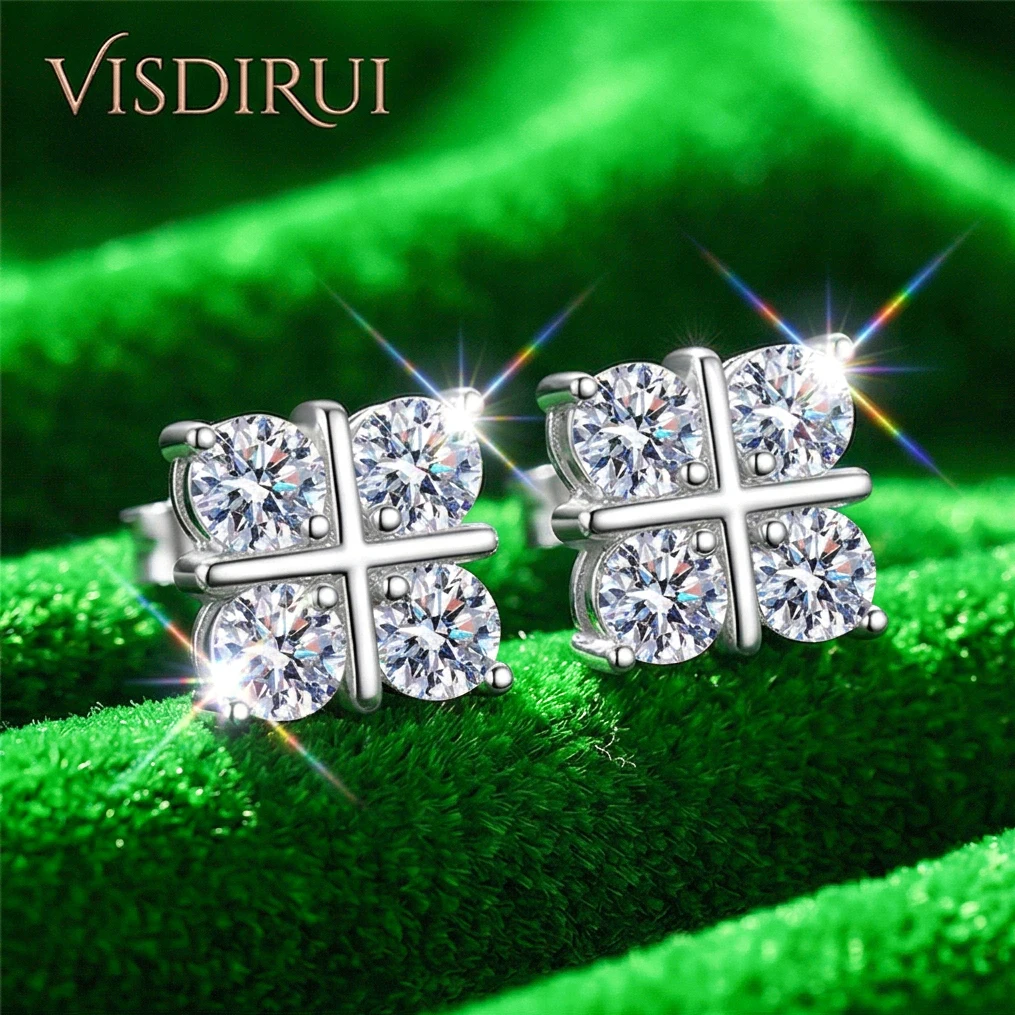 VISDIRUI D Color Moissanite Cluster Stud Earrings S925 Silver 0.01ct Round Cut Hypoallergenic Fine Jewelry Gift for Women
VISDIRUI D Color Moissanite Cluster Stud Earrings S925 Silver 0.01ct Round Cut Hypoallergenic Fine Jewelry Gift for Women