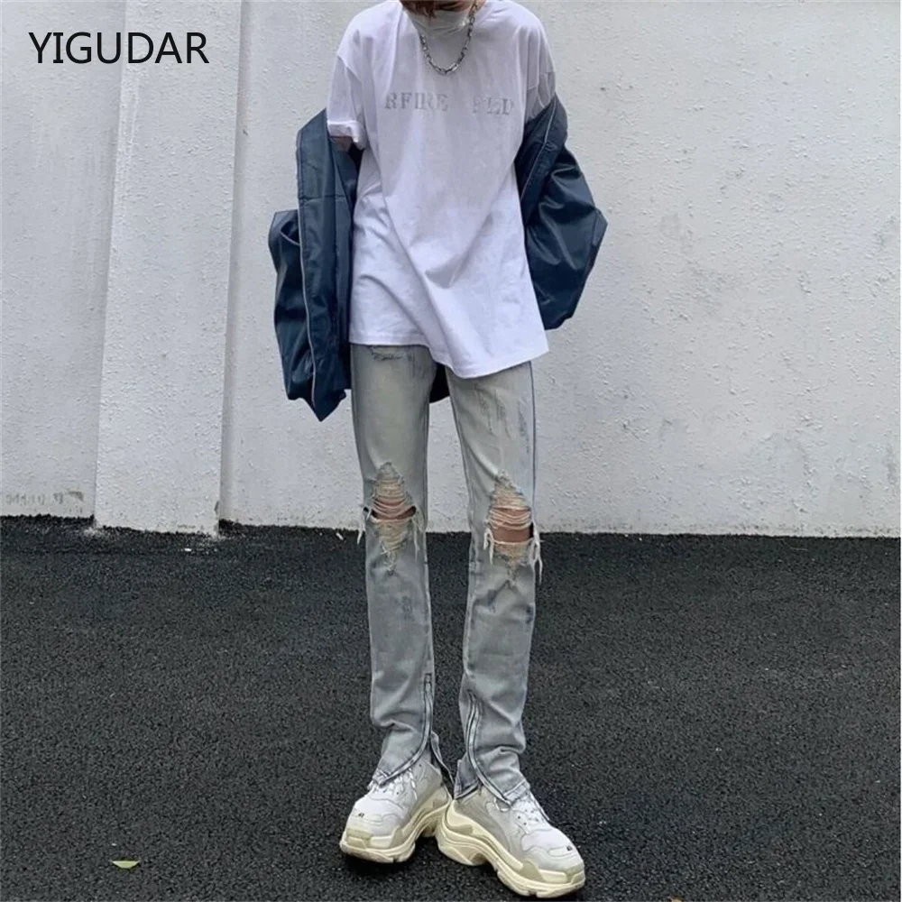 Skinny Jeans Men Ripped Slim Fit Denim Pants Gray Stretch Distressed Patchwork Hip Hop Streetwear Men's Clothing Moto Jeans Man
Skinny Jeans Men Ripped Slim Fit Denim Pants Gray Stretch Distressed Patchwork Hip Hop Streetwear Men's Clothing Moto Jeans Man