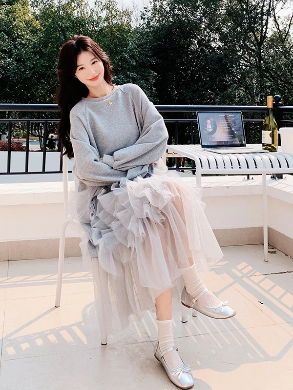 Женское платье-свитшот с длинным рукавом и юбкой А-силуэта с высокой талией в корейском стиле, весна-осень, новинка, стройнящее, милое
Женское платье-свитшот с длинным рукавом и юбкой А-силуэта с высокой талией в корейском стиле, весна-осень, новинка, стройнящее, милое